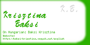 krisztina baksi business card